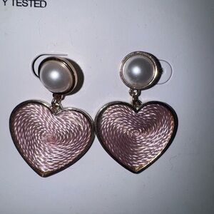 Elegant Pink Heart Earrings